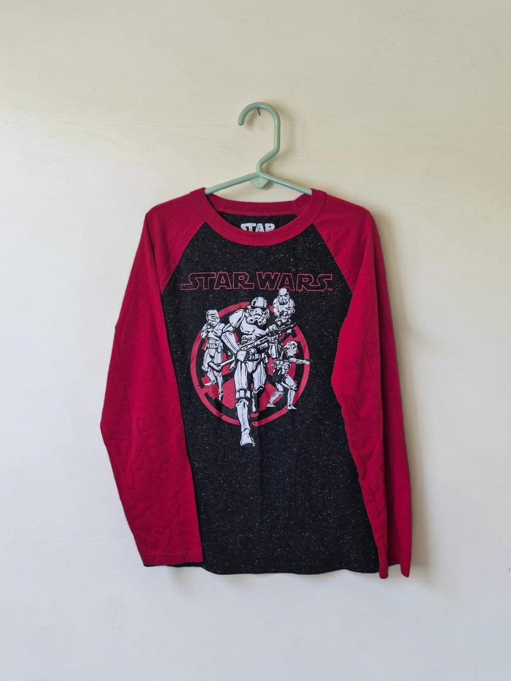 Star Wars Raglan Tee - Black & Red Stormtrooper Graphic